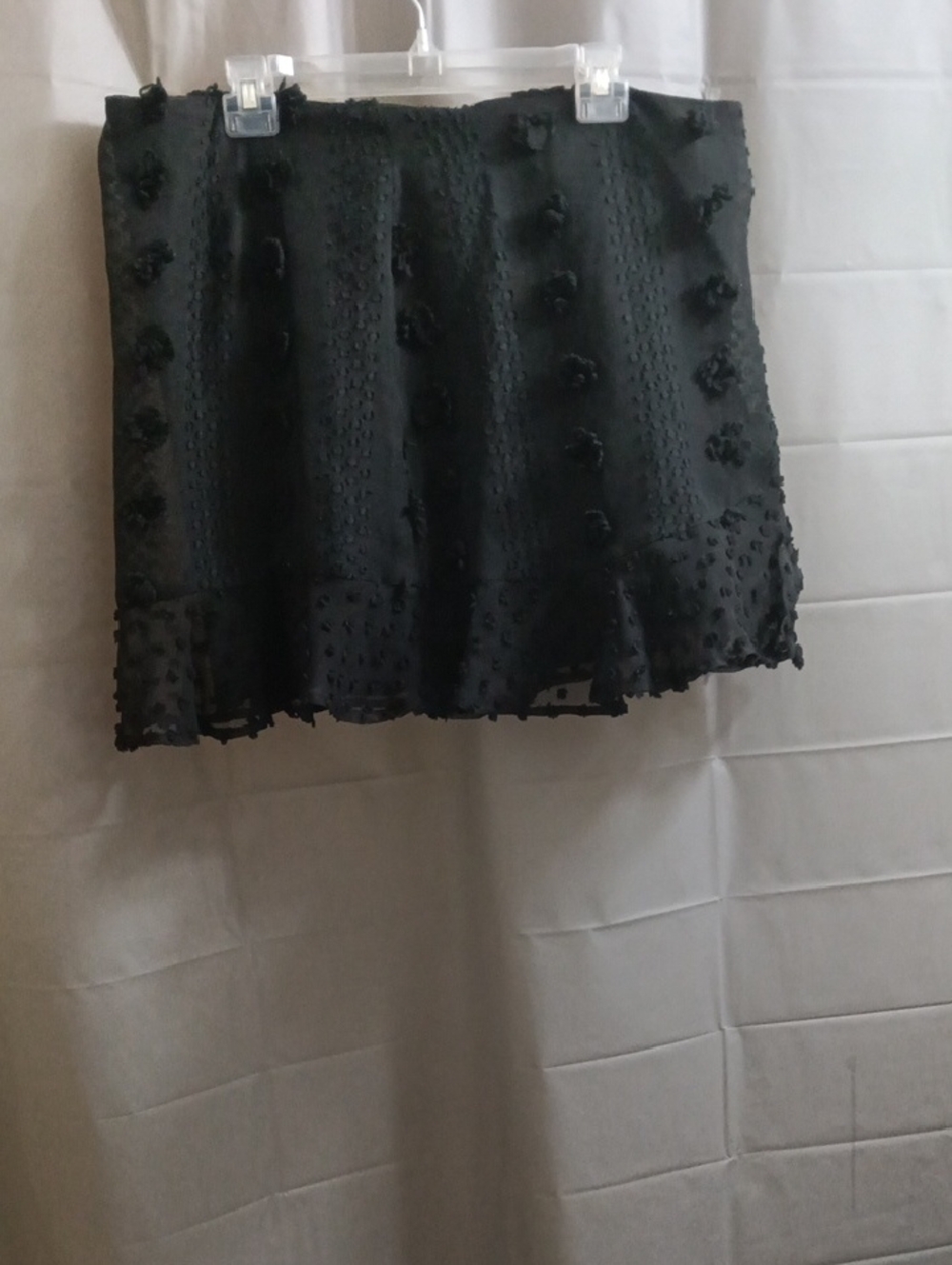 Black Textured Mini Skirt - Women's Skirt